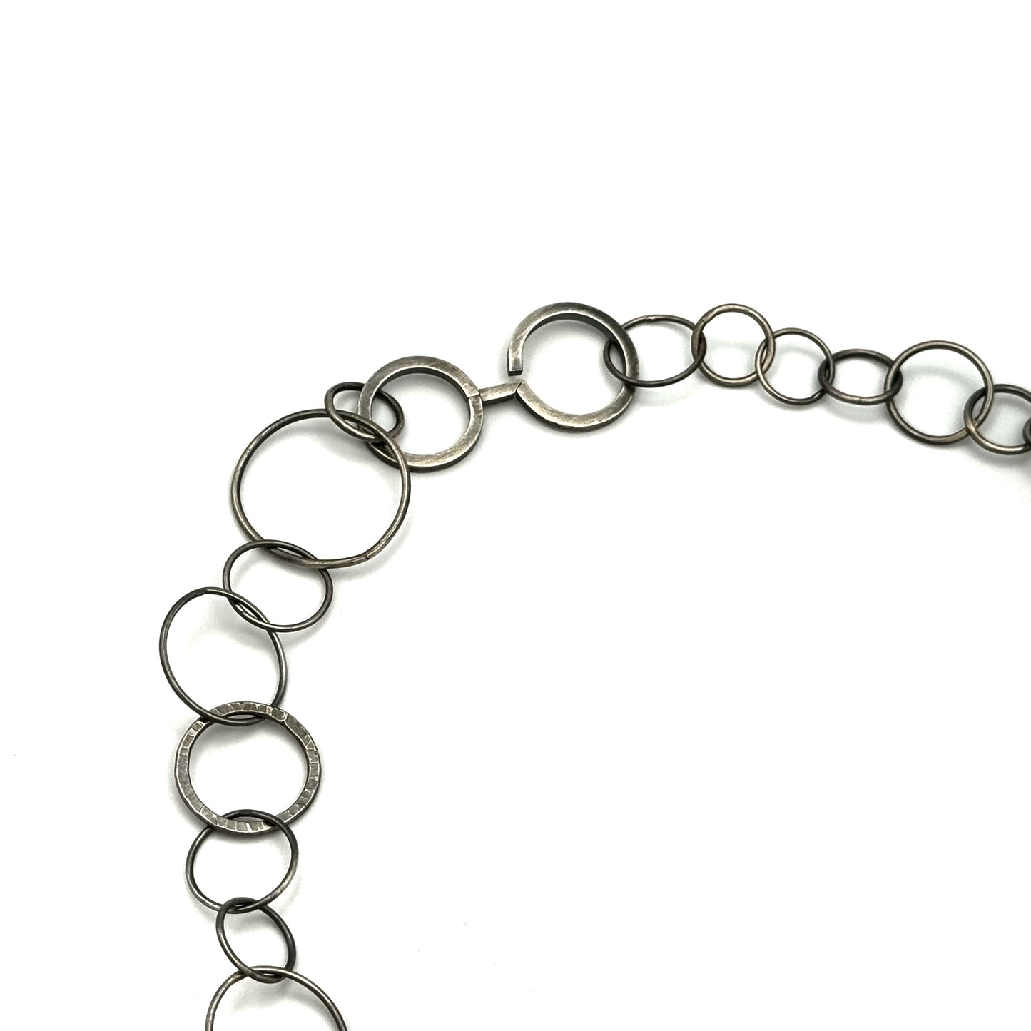 Silver and copper necklace with Onyx.