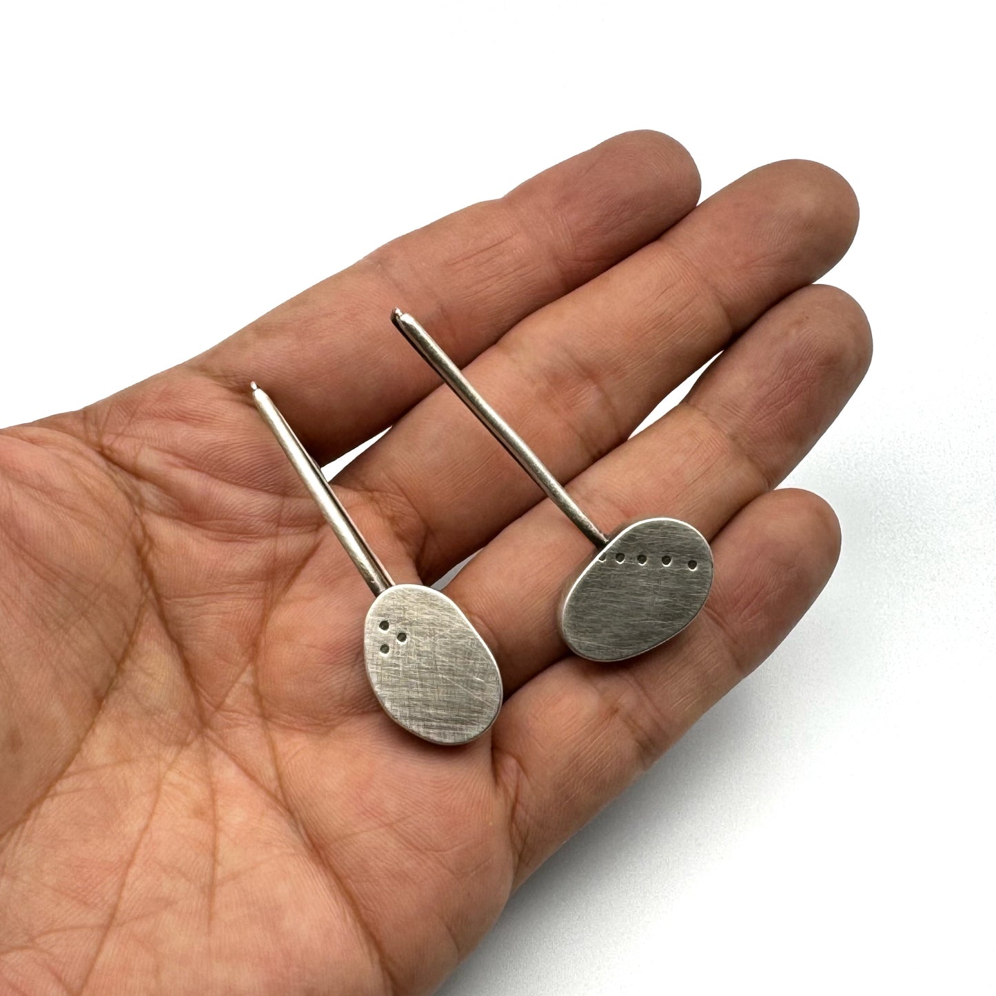 Hollow construction Silver earrings