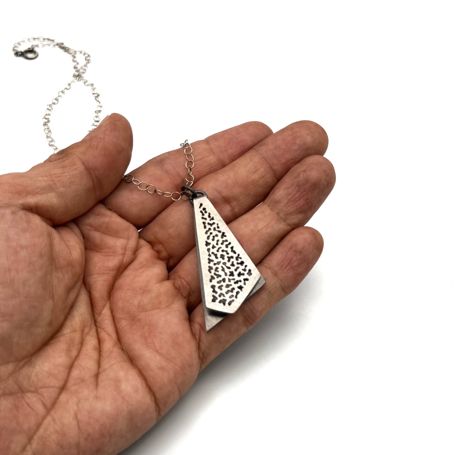 Hand Pierced Silver necklace