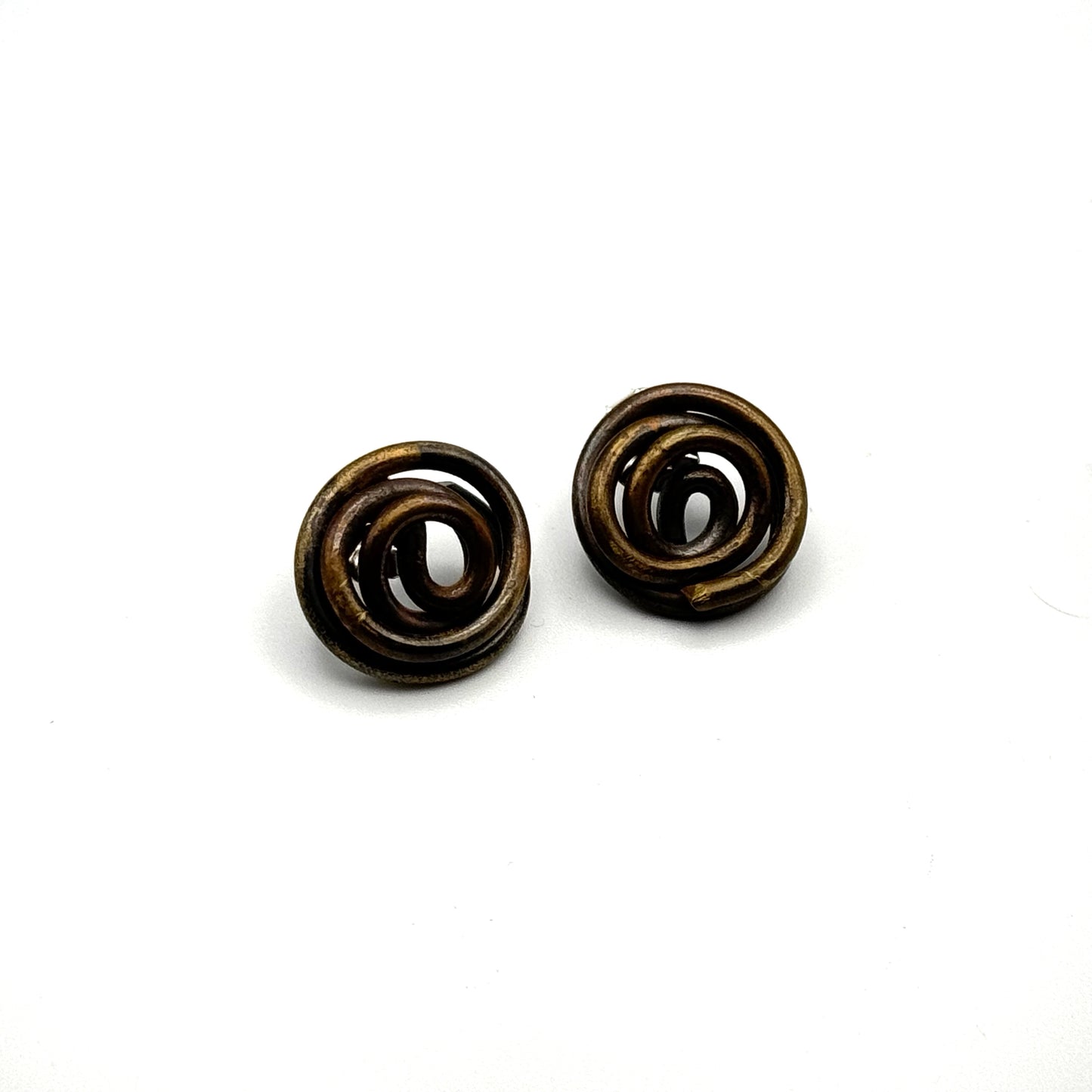 Brass wire earrings.