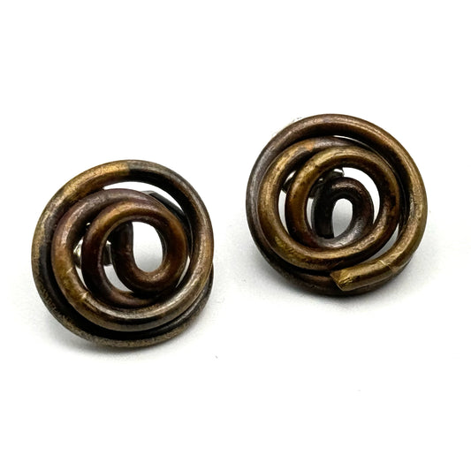 Brass wire earrings.