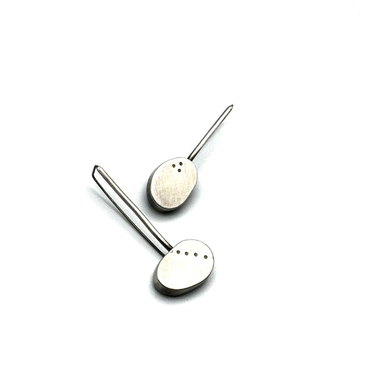 Hollow construction Silver earrings